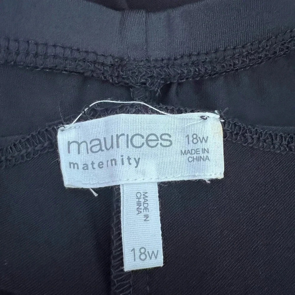 Maurices Maternity Pull On Bengaline Black Dress Pants Skinny | 18W - Picture 7 of 9